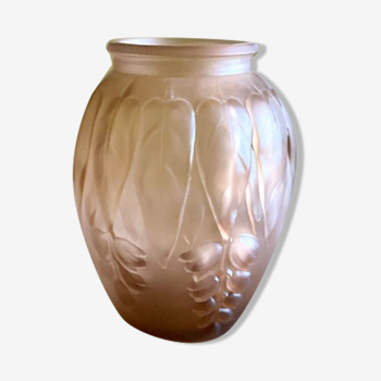 Vase Art Déco rose, au muguet, Souchon Neuvesel