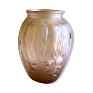 Vase Art Déco rose, au muguet,