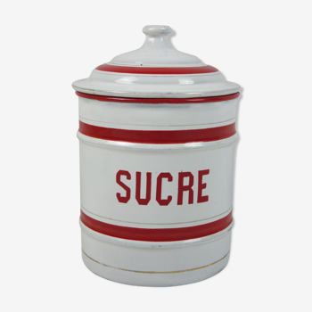 St Servais enamelled sugar spice pot