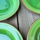 4 assiettes creuses vertes