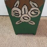 Wooden art deco paper basket