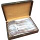 Art Deco Set of 6 forks and 6 large spoons, silver-plated metal, SNO REX