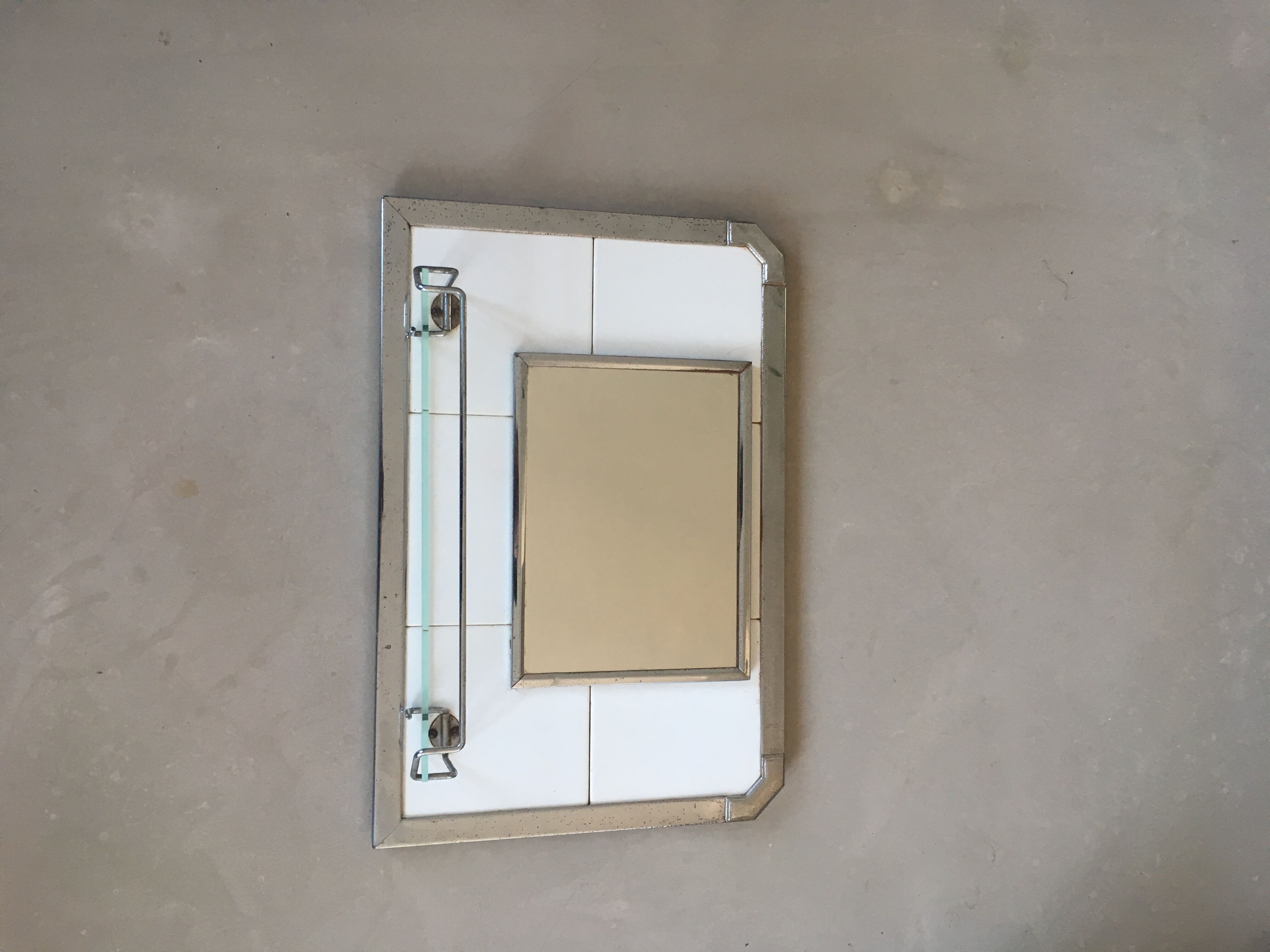 Miroir mural avec tablette vintage 47x31cm