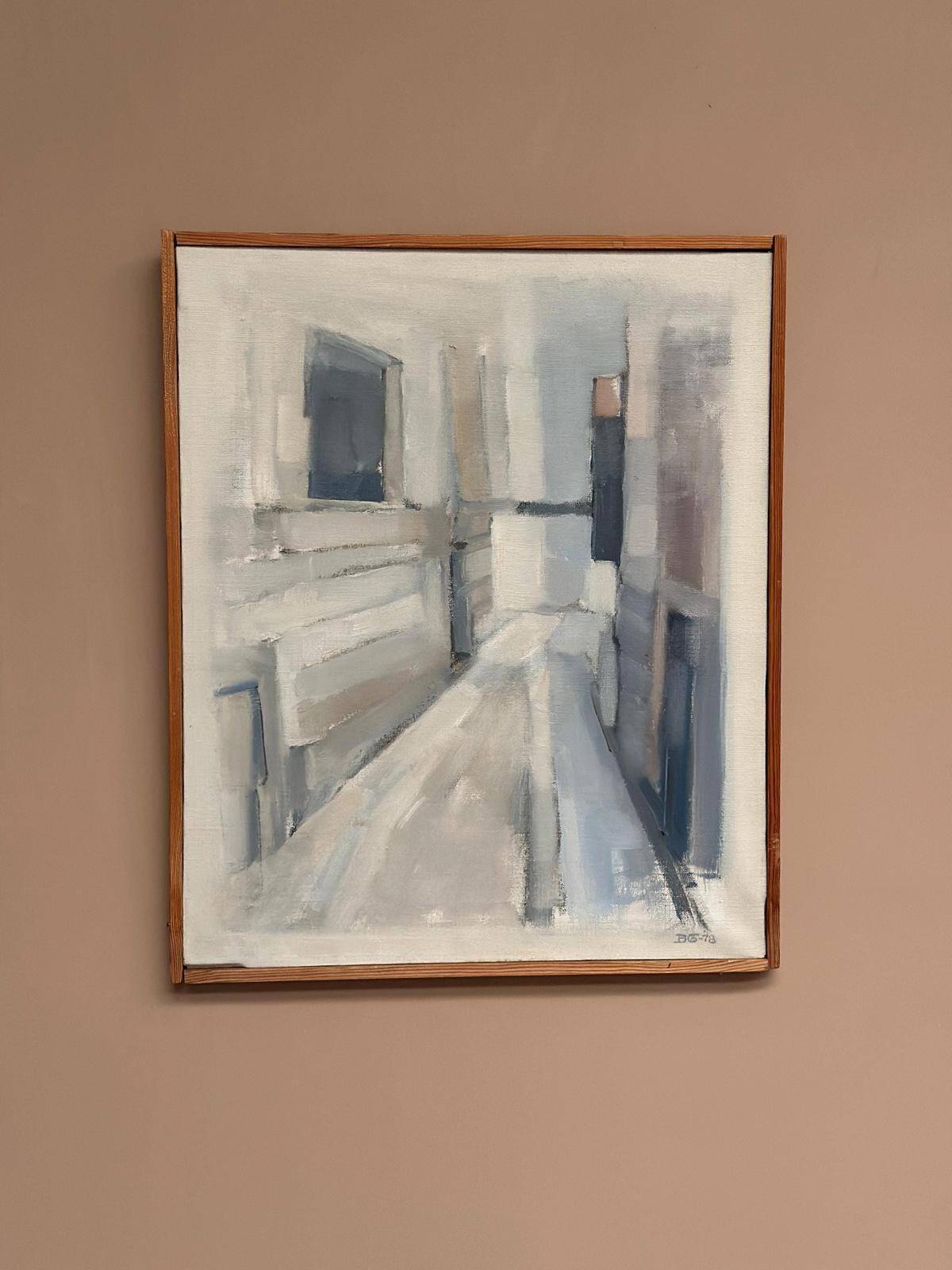 Original Oil On Canvas – “Alley” By Birgit Gustavsson