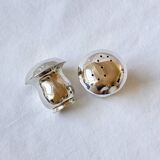 Paire de salière et poivrier en argent 800 en forme de champignon