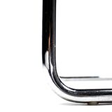 Pair of Matteo Grassi MG5 chairs in black leather and chrome