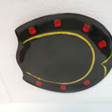 Plat centre de table forme de fer a cheval en ceramique