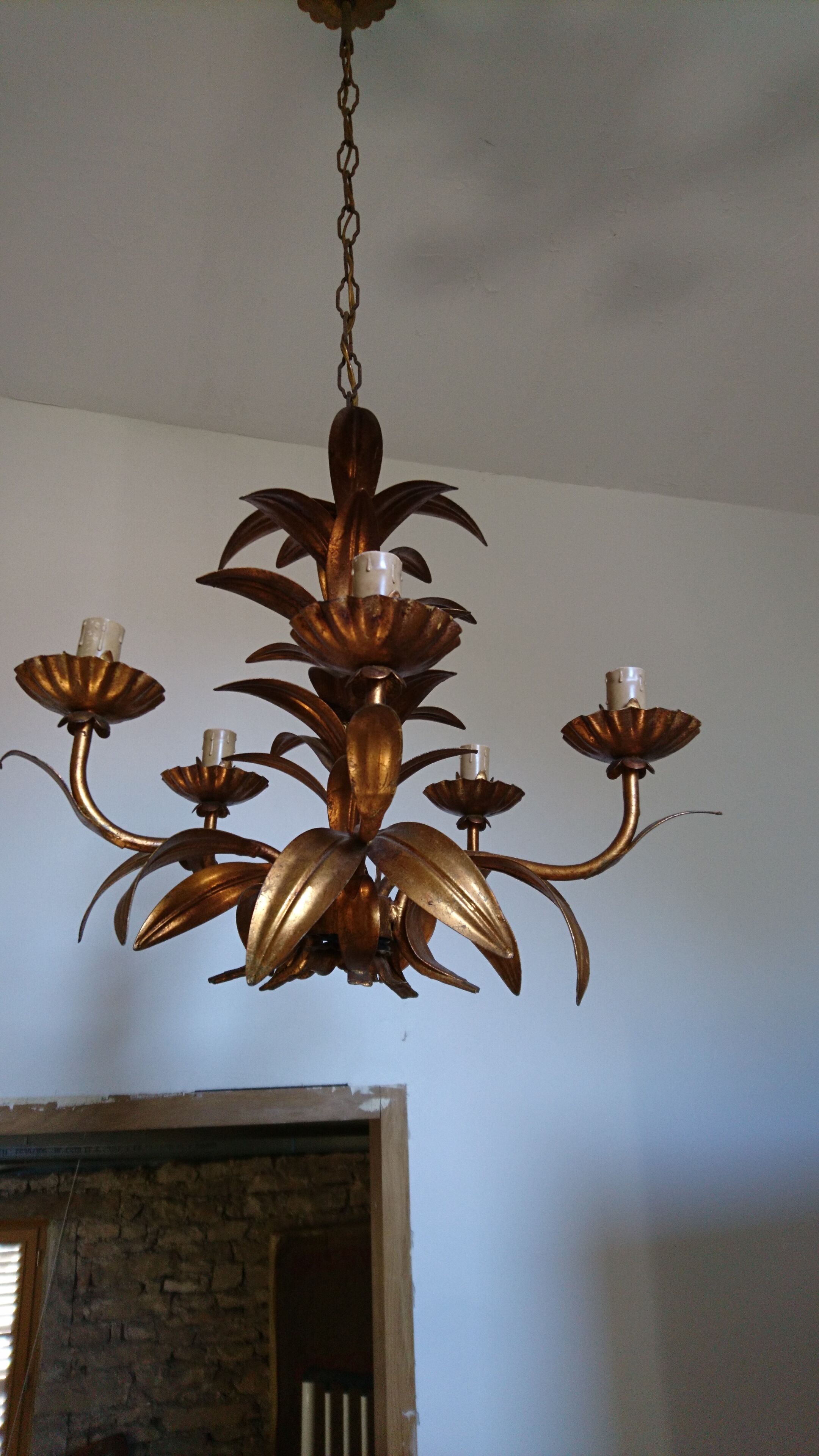 Golden floral chandelier