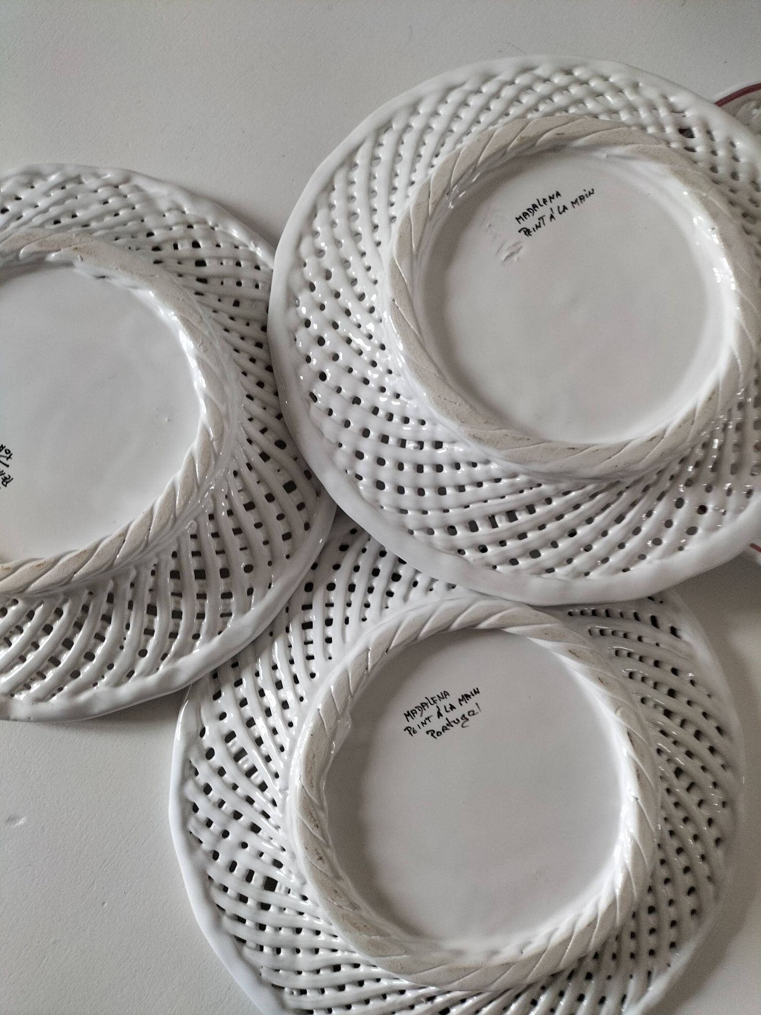 6 assiettes à dessert ajourées Portugal