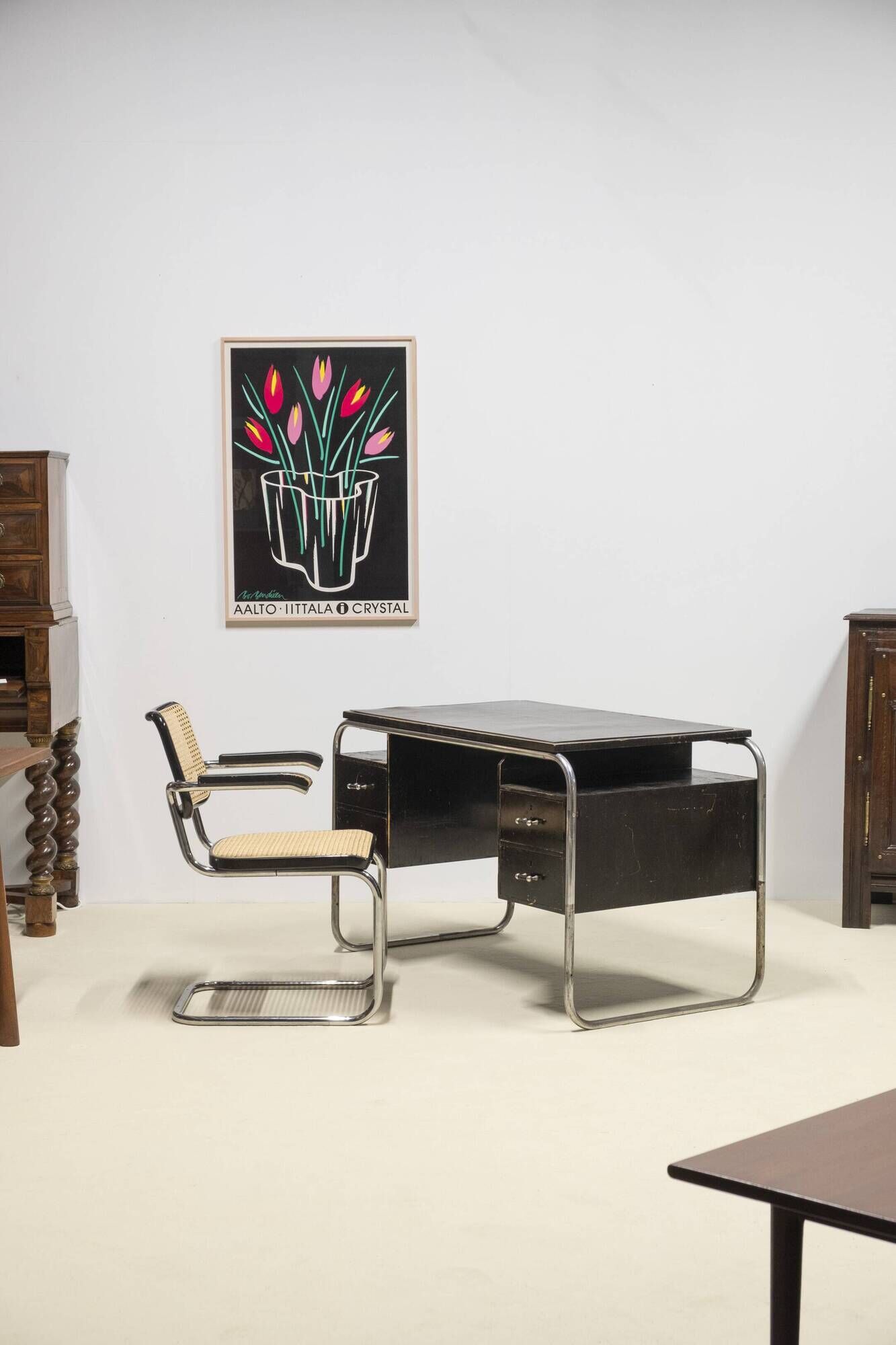 Swedish Funkis Writing Desk, Bauhaus-Inspired, 1940s