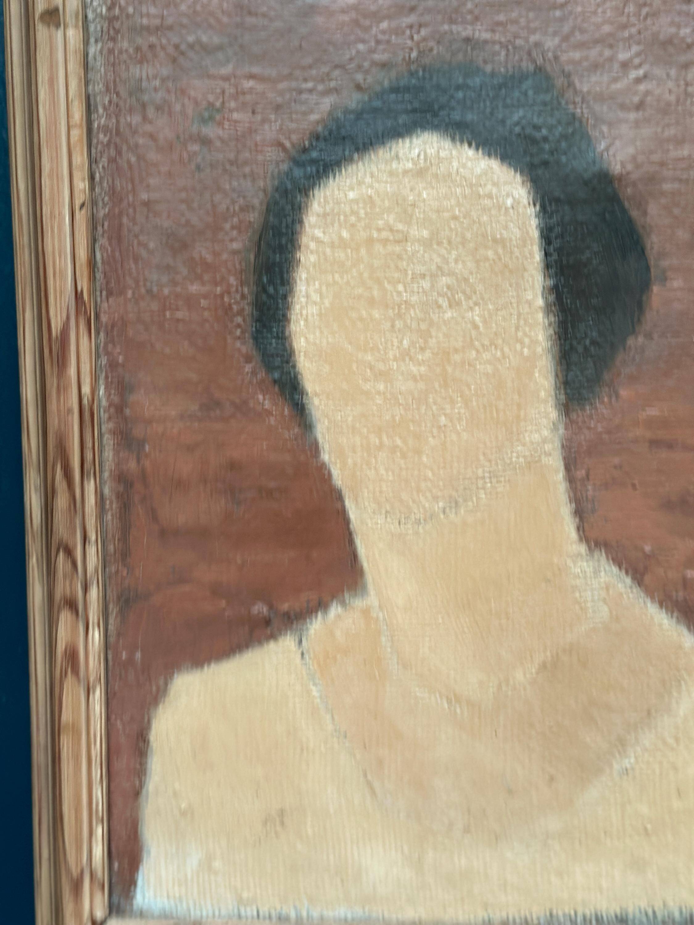 Original Swedish Oil On Canvas – “Portrait” By Fred – Dated 51