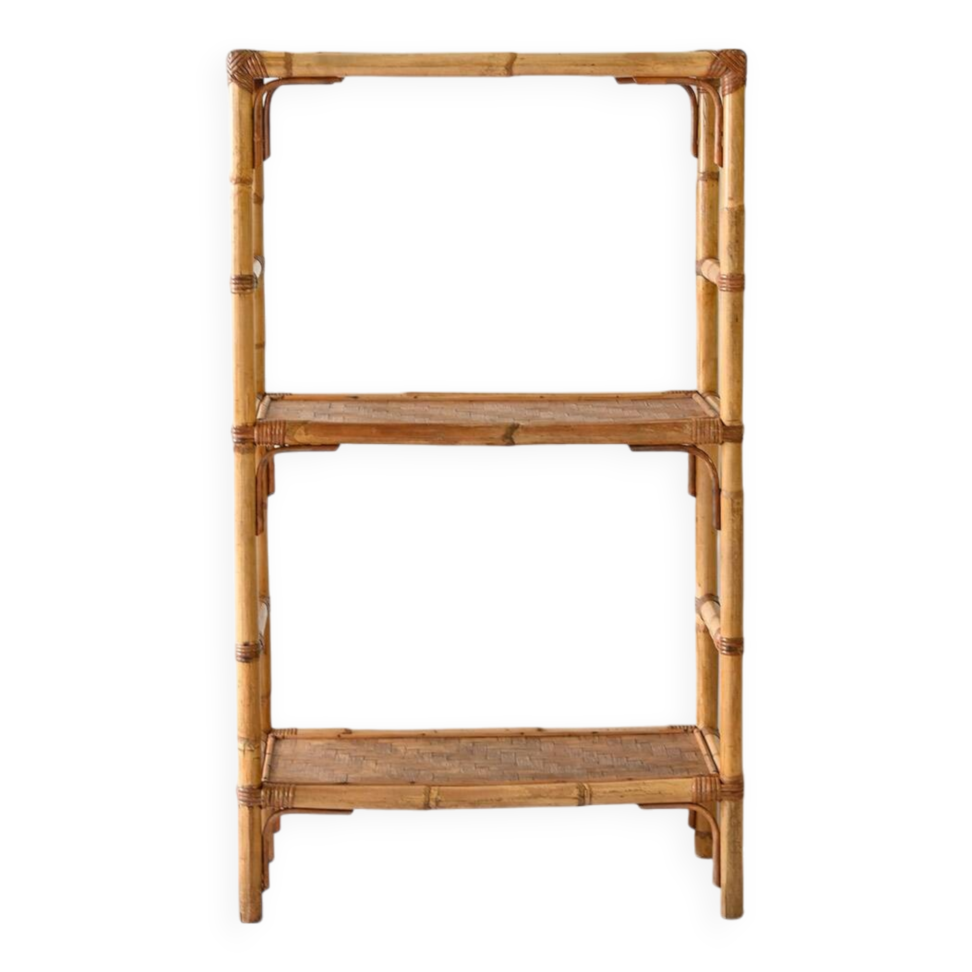 Bibliothèque vintage en bambou