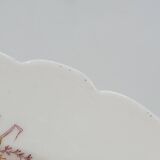 Superb Plate Dish on Pedestal 19th Century White Porcelain Bird Decor