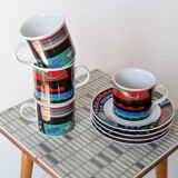 Memphis-style porcelain coffee service, Burg Lindau, 1980s