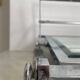 Vintage coat rack, beveled mirror and chrome, art deco