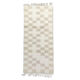 Cream checkered Berber rug