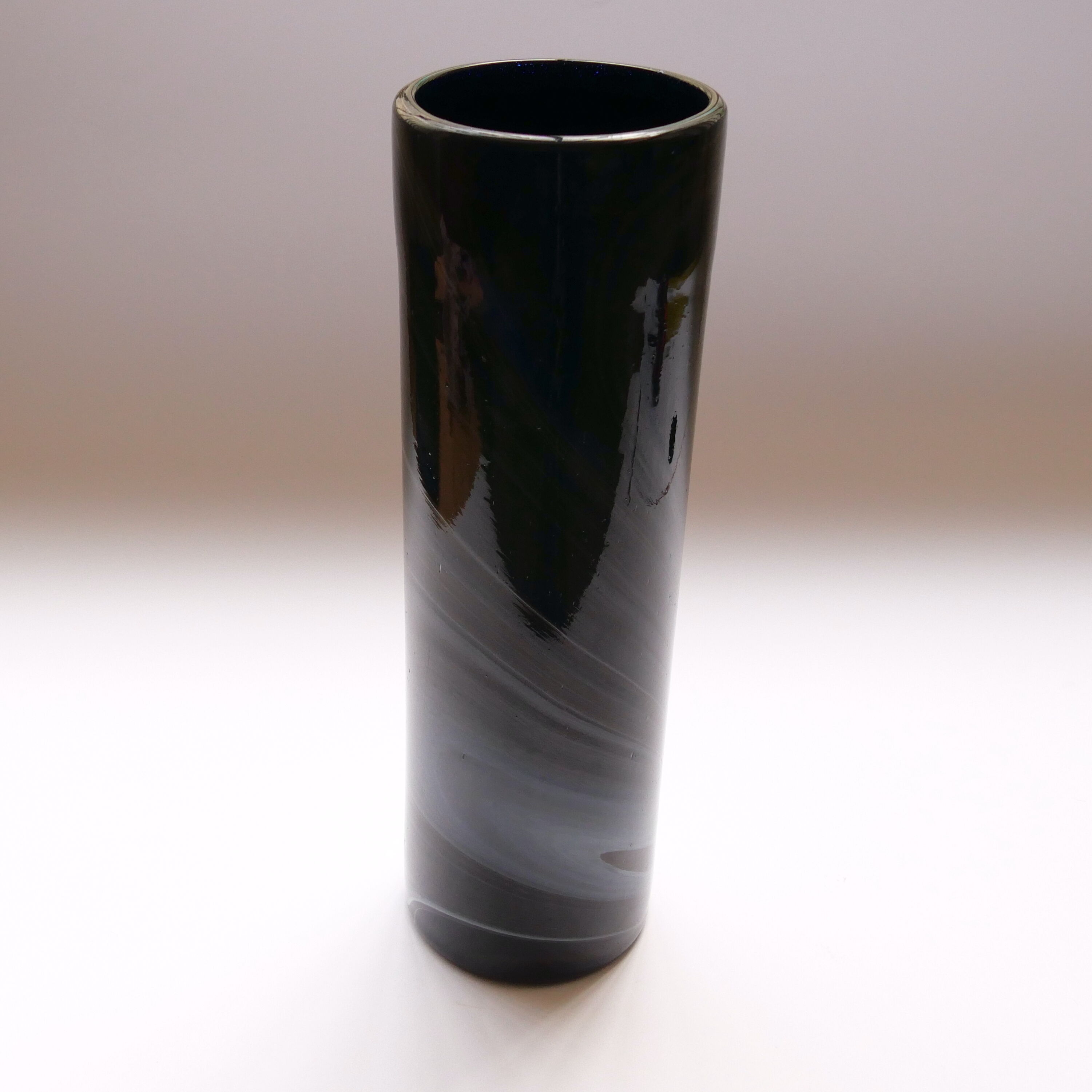Agate glass cylinder vase, Maure Vieil 1970