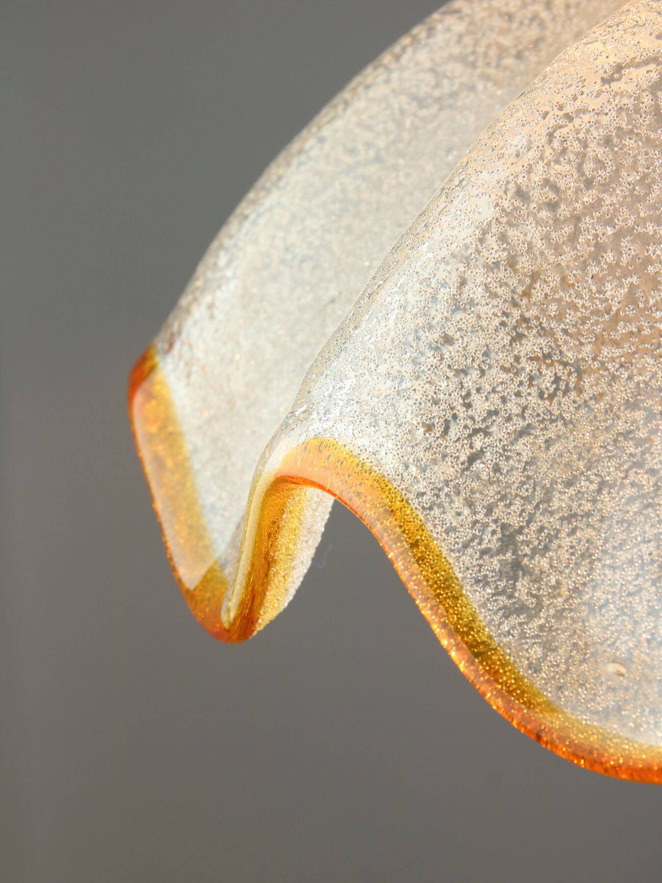 Mid-Century Italian Murano Glass and Brass Pendant Lamp