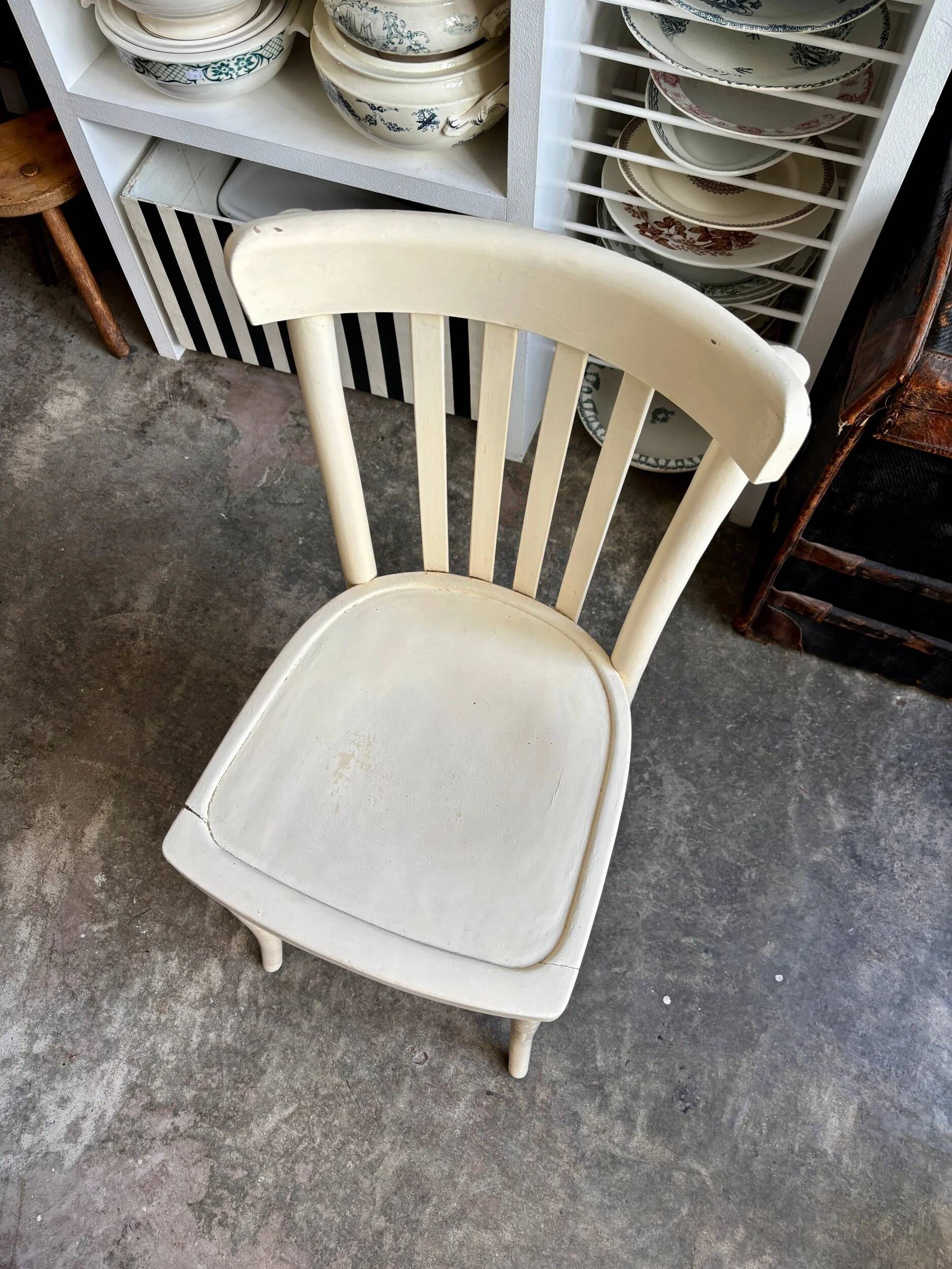 Beige bent beech bistro chair no. 2