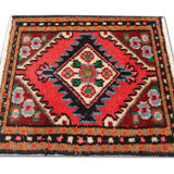 Vintage persian rug, handwoven oriental area carpet mat- 37x55cm
