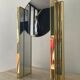 Hollywood Regency clock by Nufa Holland in brass 70s-80s