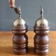 Wooden pepper mill and salt shaker set