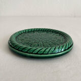 Vintage green woven ceramic bottle coaster