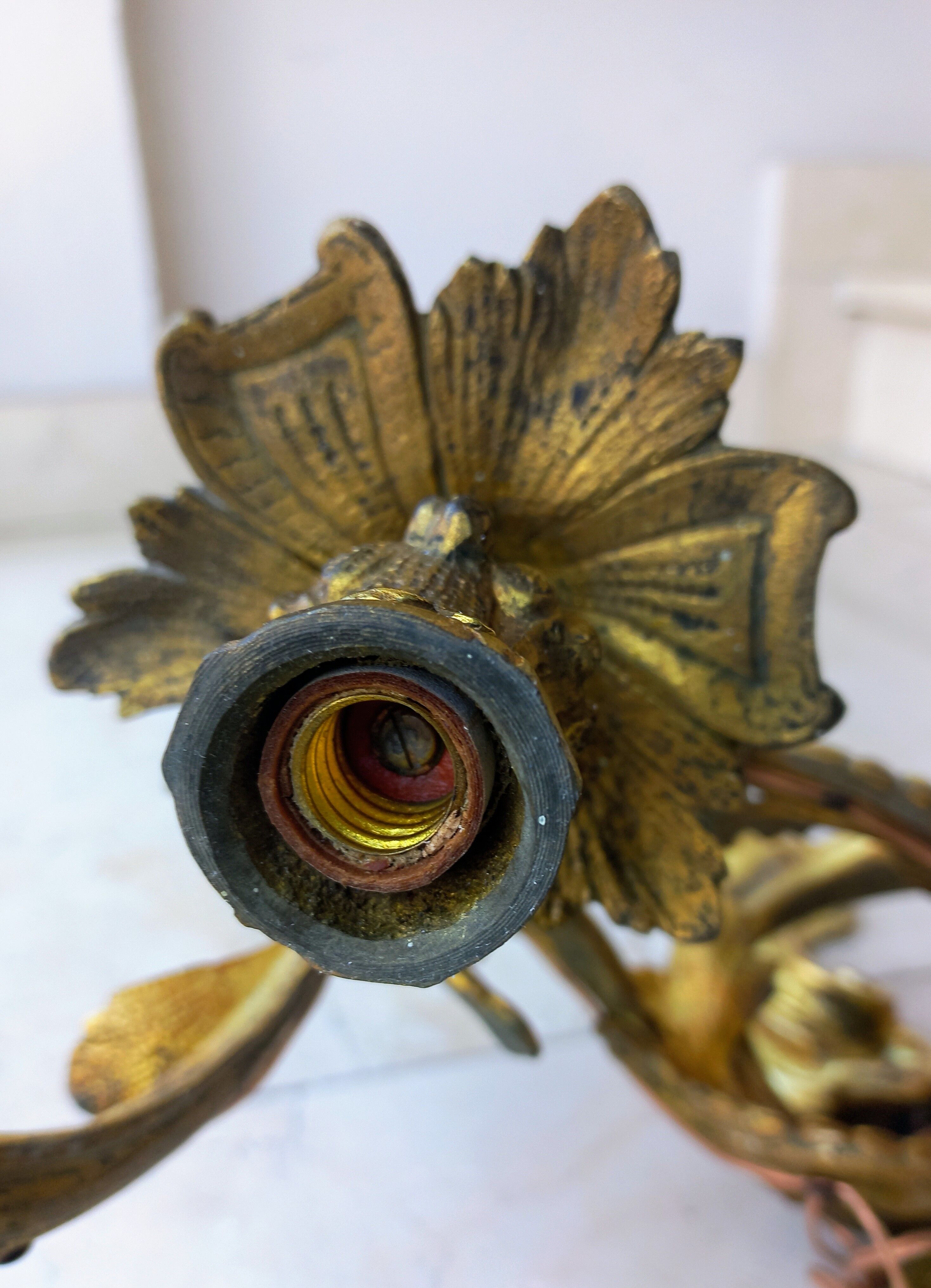 Paire d'appliques murales Louis XV en bronze