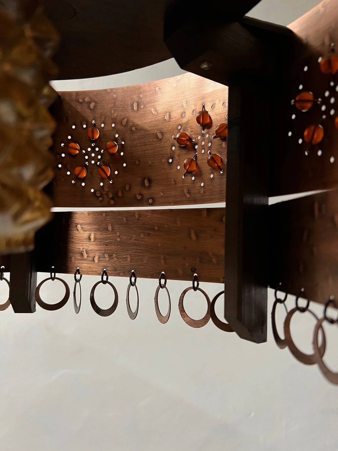 Arts and crafts metal ceiling lamp | Sweden | 1920s