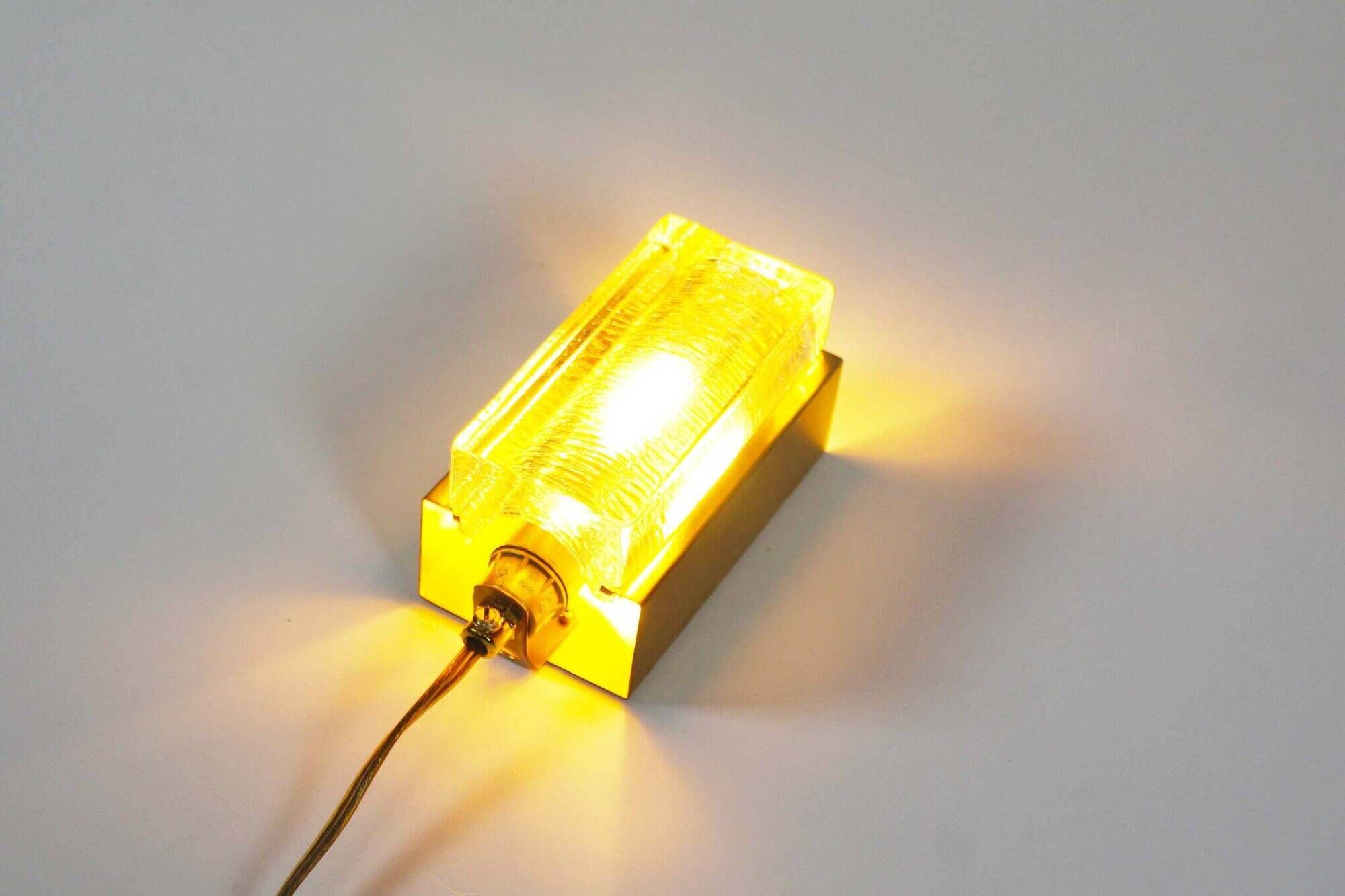 Brass & clear  glass wall light by Vitrika – Model Atlactic