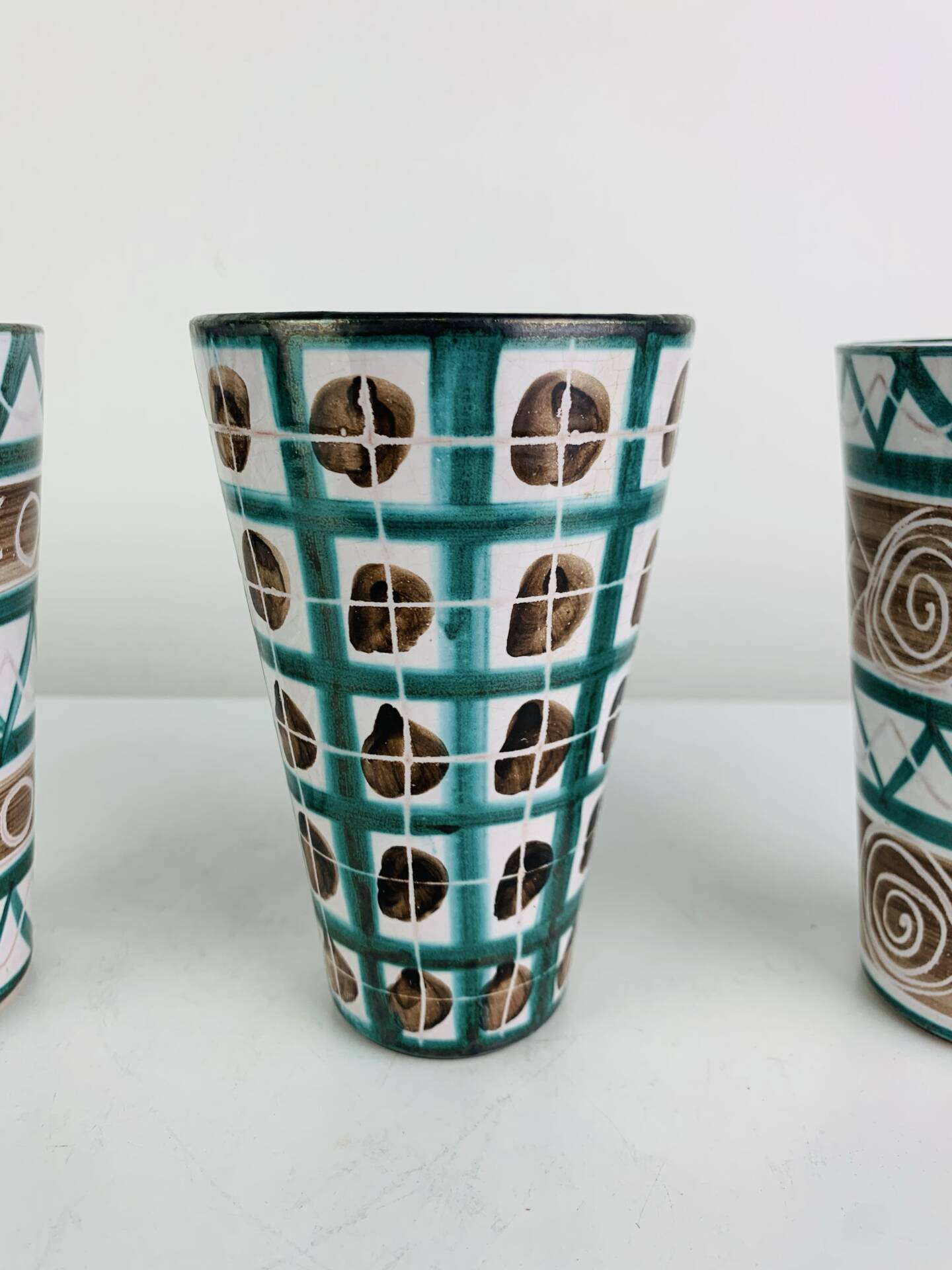 4 gobelets en céramique Robert Picault à Vallauris, années 60