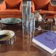 Hollywood regency 6 lights metal table lamp, Italy 1970s