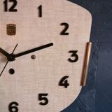 Vintage formica silent wall clock "MC Beige"
