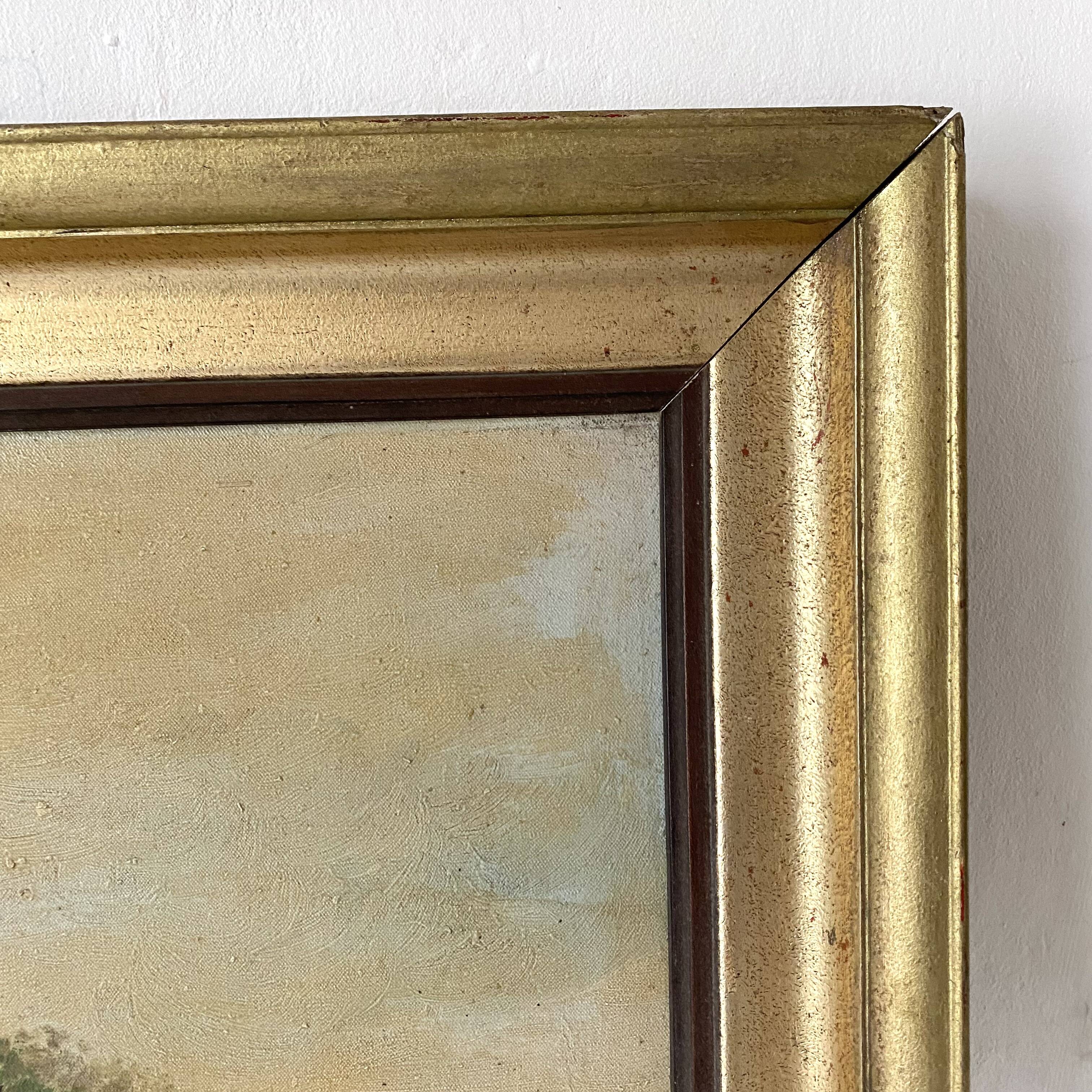 Oil on canvas framed countryside landscape