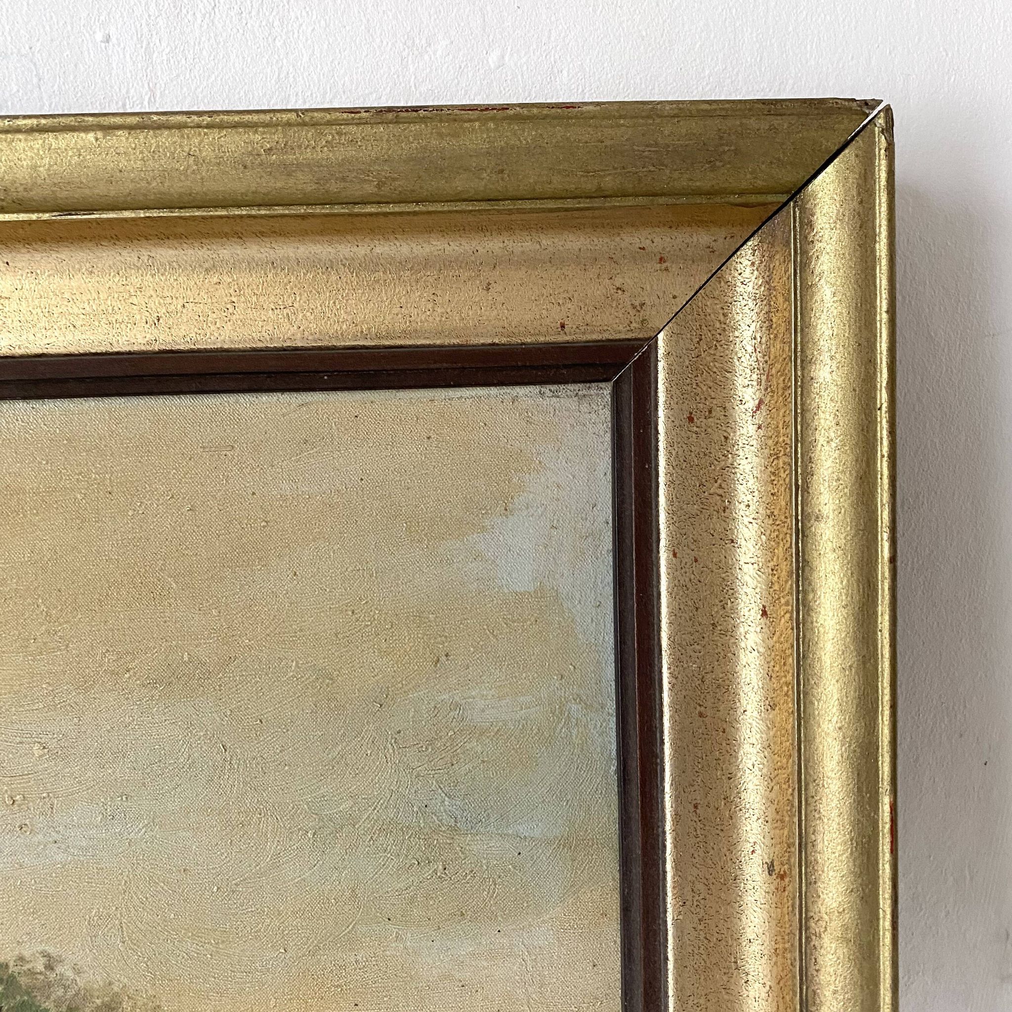 Oil on canvas framed countryside landscape