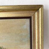 Oil on canvas framed countryside landscape