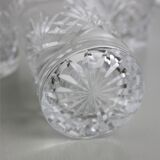 Set of 5 chiseled crystal glasses