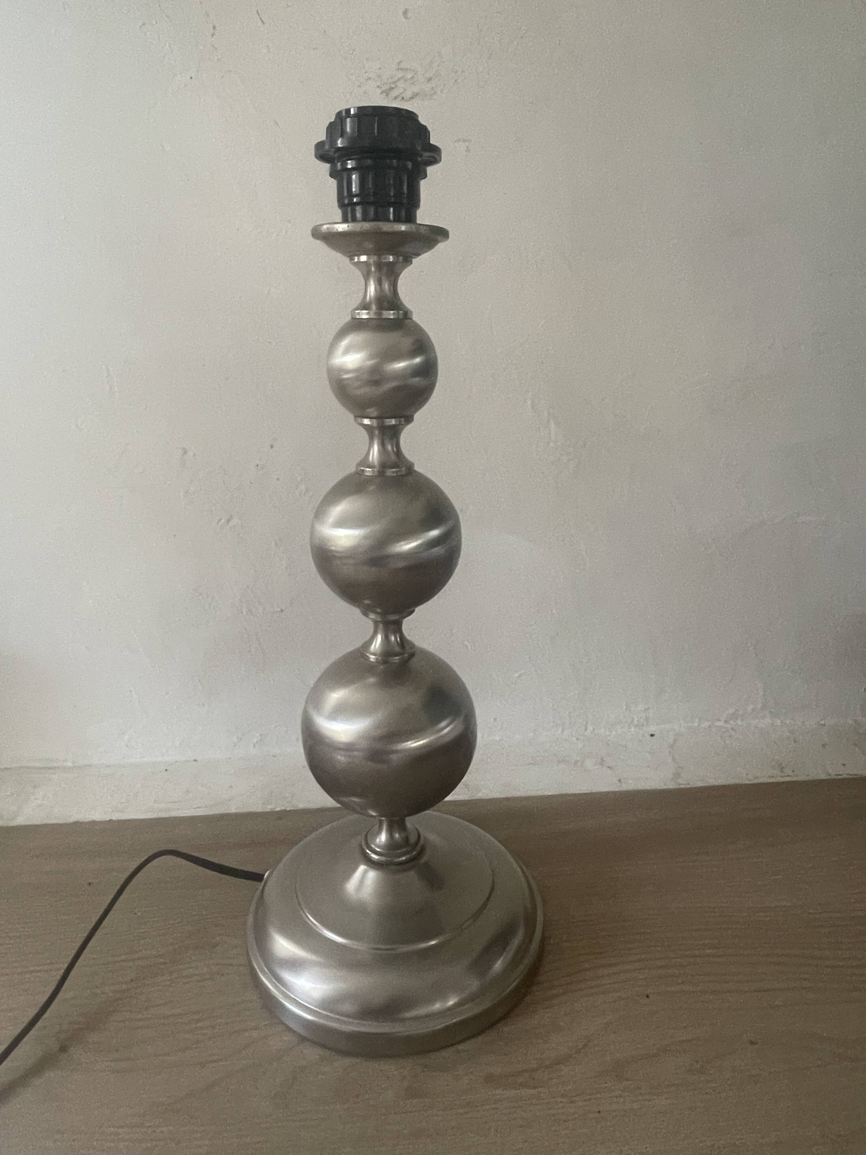 Brushed aluminium lamp 43cm 1970s