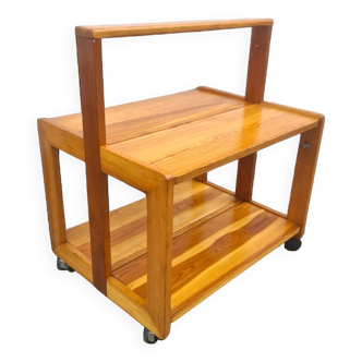 Brutalist Scandinavian Pine Serving Trolley 1960, Sweden