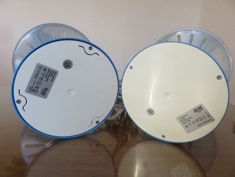 Pair of ikea skojig blue cloud lamps 90s