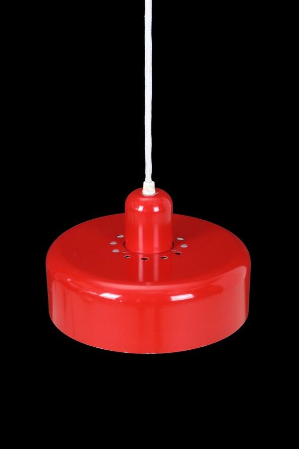 Red “Go-Go” pendant lamp by Dan Heersø for Vitrika / 1970s / Danish modern design