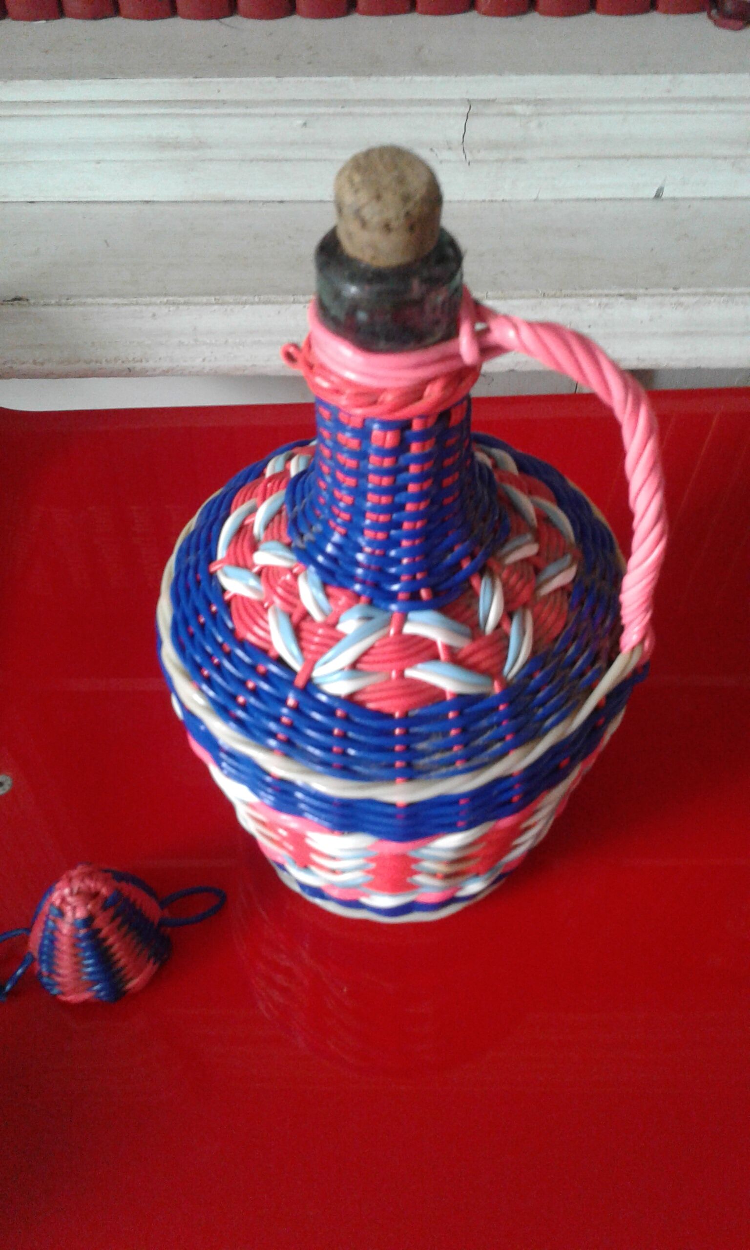 Scoubidou bottle from the 60s