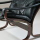 Vintage leather Siesta armchair with armrests by Ingmar Relling, Norway 1970