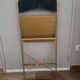 Lot de 4 chaises  pliantes - dossier et assise vert d'eau - structure métal doré -Chaisor