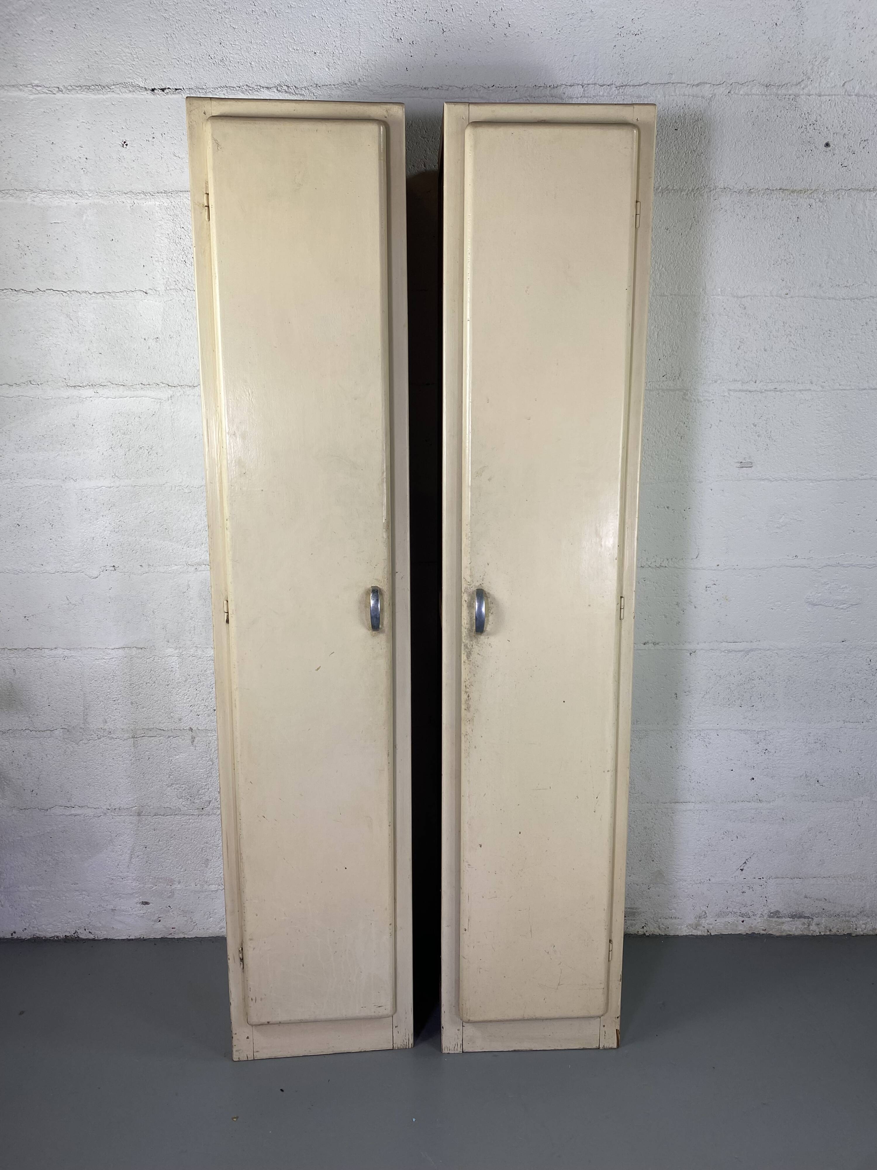Pair of vintage white cabinets