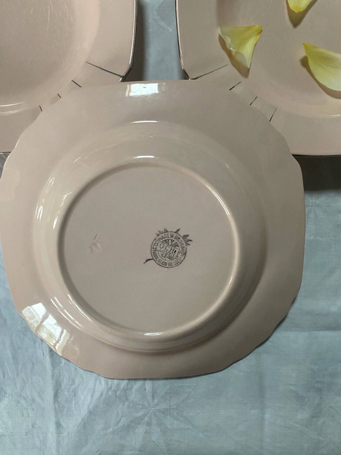 Set of 6 antique Art Deco soup plates Boch La Louvière