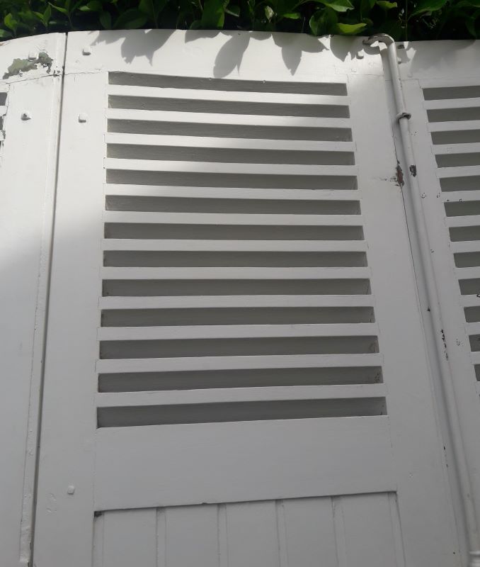 Arched shutters oak louvers H226xW277 4 leaves