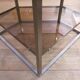 Angle shelf in chrome metal and smoked glass