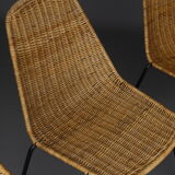 Mid-Century Wicker Chairs by Gian Franco Legler, 1950s. Set of 4