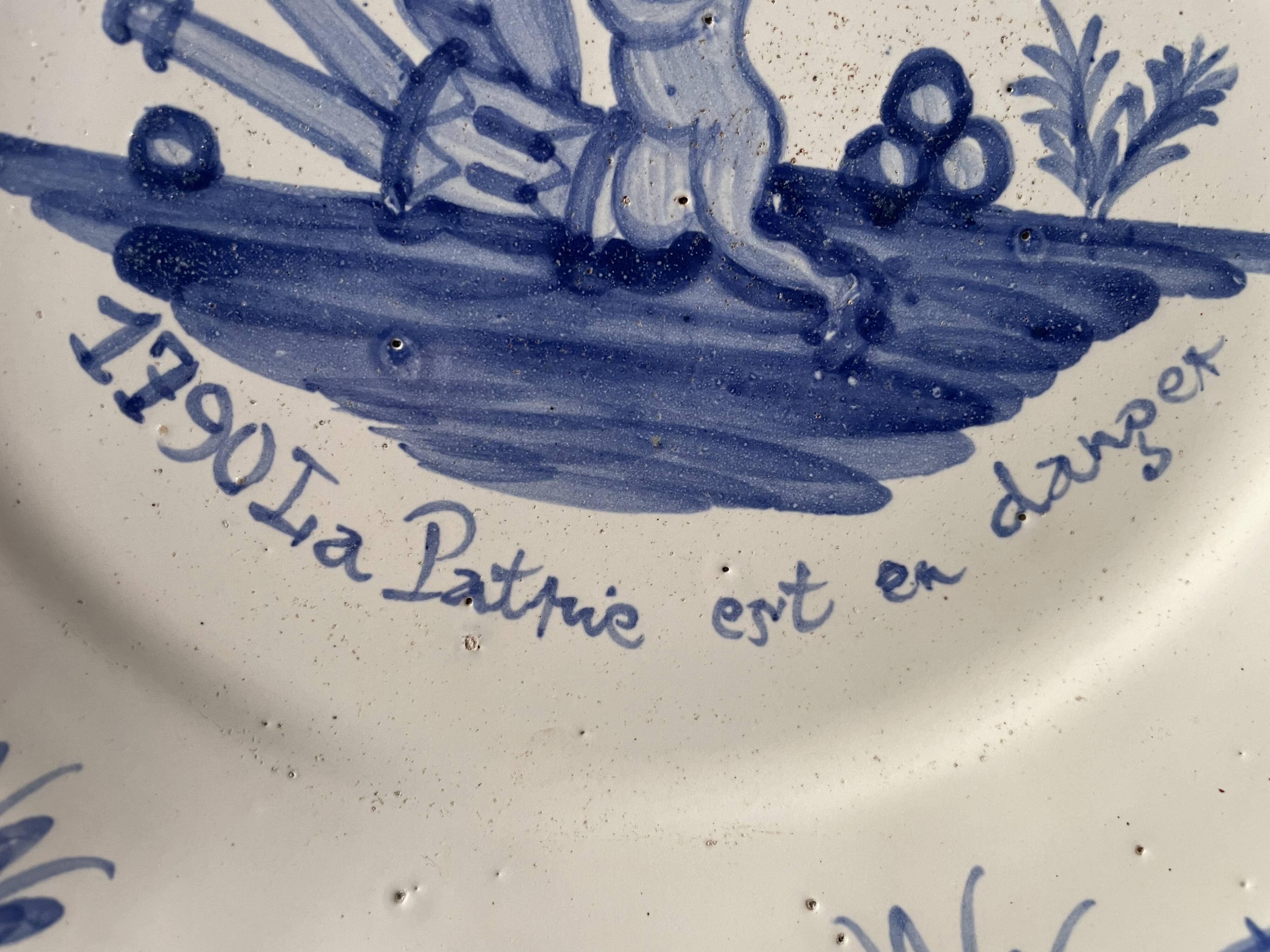 Nevers earthenware patronymic plate